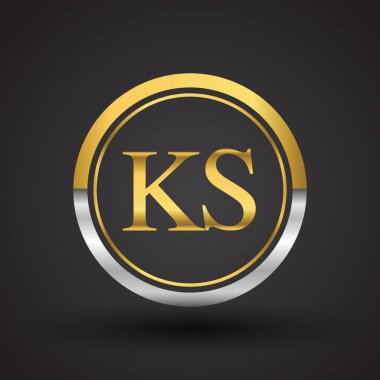 Gümüş ve altın harfler ks vektör çizim