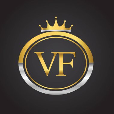 vf vektör çizim gümüş ve altın harfler