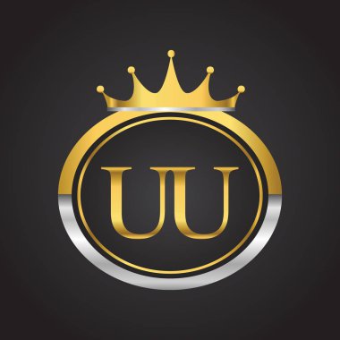 Gümüş ve altın harfler uu vektör çizim