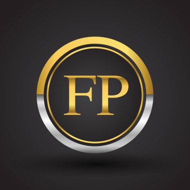 Gümüş ve altın harfler fp vektör çizim