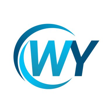 mavi mektuplardan wy vektör çizim