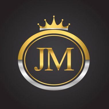 Altın harfler jm vektör çizim