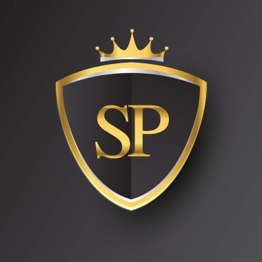 Altın harfler sp vektör çizim