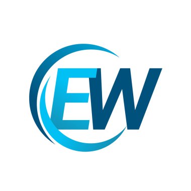 Mavi vektör çizim ew mektuplar