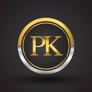 Gümüş ve altın harfler pk vektör çizim