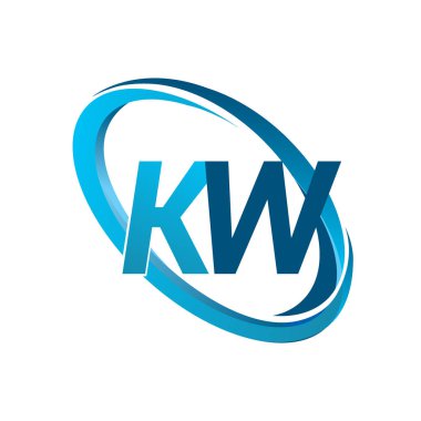 Mavi vektör çizim kw mektuplar