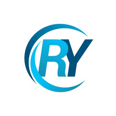 mavi mektuplardan ry vektör çizim