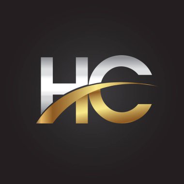 Gümüş ve altın harfler HC illüstrasyon vektör