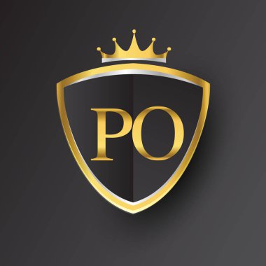 vektör çizim altın harfler po