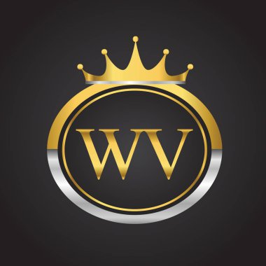 wv vektör çizim gümüş ve altın harfler