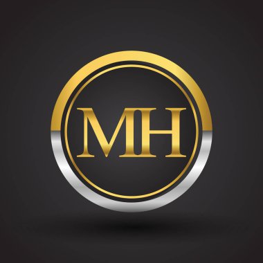 Gümüş ve altın harfler mh vektör çizim