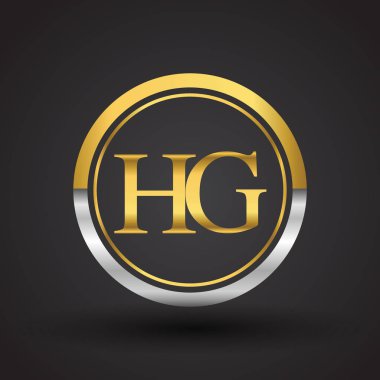 Gümüş ve altın harfler hg vektör çizim