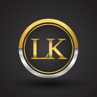 lk vektör çizim gümüş ve altın harfler