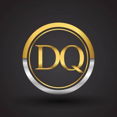 Gümüş ve altın harfler dq vektör çizim