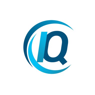 Mavi vektör çizim IQ mektuplar