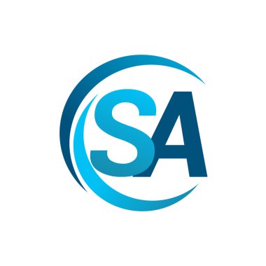 Mavi vektör çizim sa mektuplar