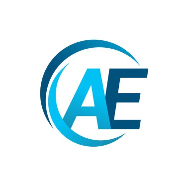 vektör çizim mavi harf ae