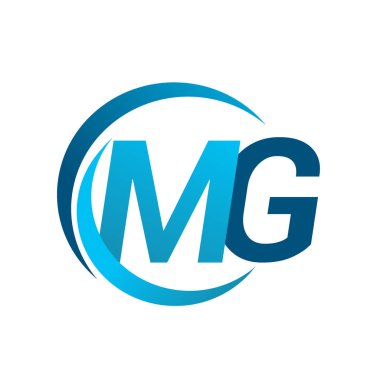 mavi mektuplardan mg vektör çizim