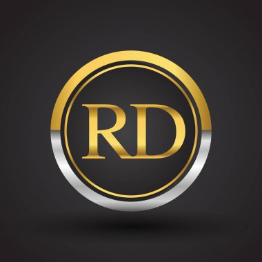 Gümüş ve altın harfler rd vektör çizim