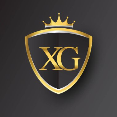 vector illustration of  golden letters xg