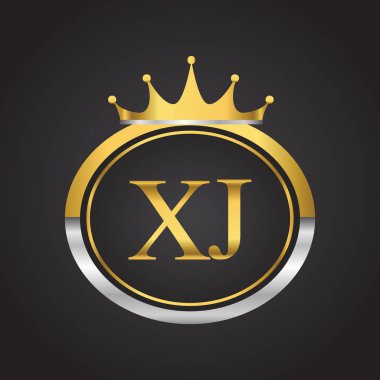 Gümüş ve altın harfler xj vektör çizim
