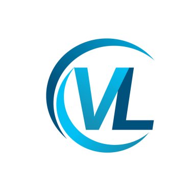 Mavi vektör çizim vl mektuplar