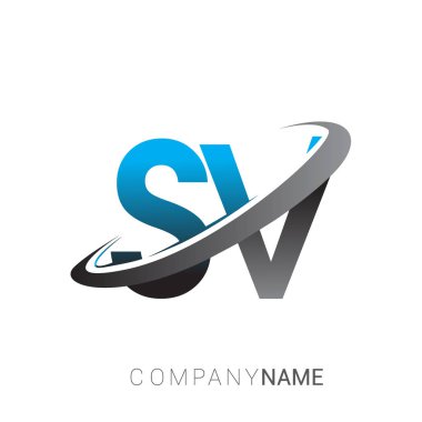 mavi ve siyah harfler sv vektör çizim