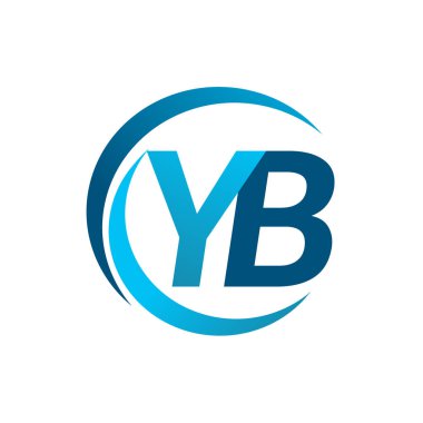 Vector illustration of blue letters yb vector