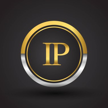 Gümüş ve altın harfler IP vektör çizim