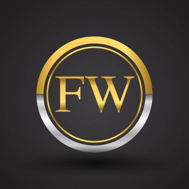 Gümüş ve altın harfler fw vektör çizim