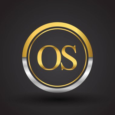 Gümüş ve altın harfler os vektör çizim