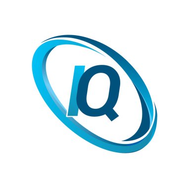 Mavi vektör çizim IQ mektuplar