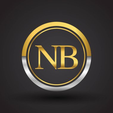 Gümüş ve altın harfler nb vektör çizim