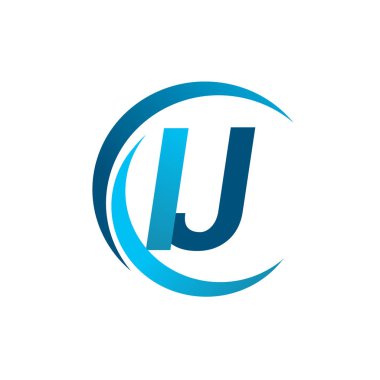 mavi mektuplardan IJ vektör çizim