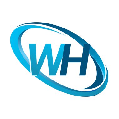 Mavi vektör çizim wh mektuplar