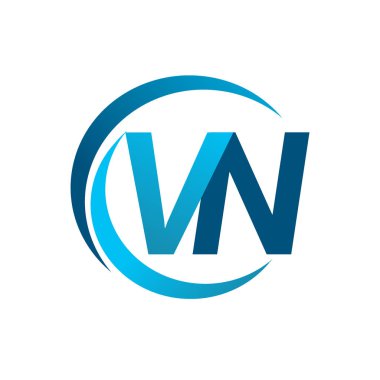 mavi mektuplardan vn vektör çizim