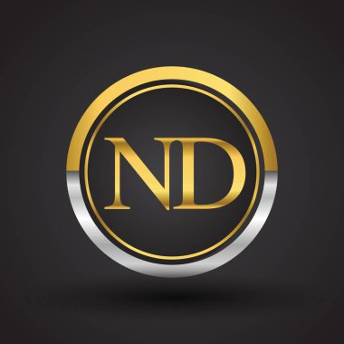 Gümüş ve altın harfler nd vektör çizim
