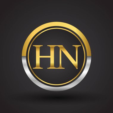 vektör çizim gümüş ve altın hn mektuplar