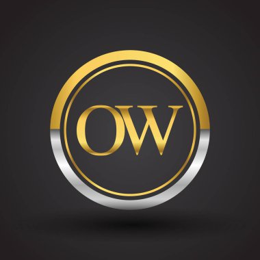 Gümüş ve altın harfler illüstrasyon vektör ow