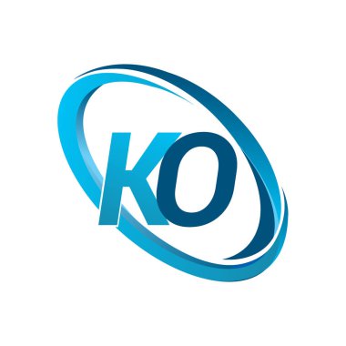 Mavi vektör çizim ko mektup