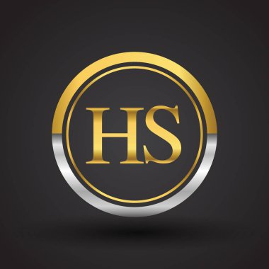 Gümüş ve altın harfler hs vektör çizim