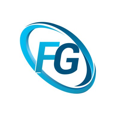 Mavi vektör çizim fg mektuplar