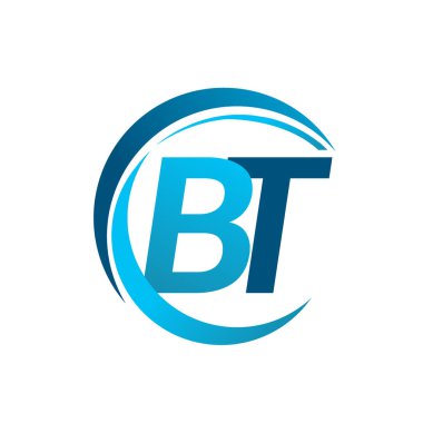vektör çizim mavi bt mektuplar