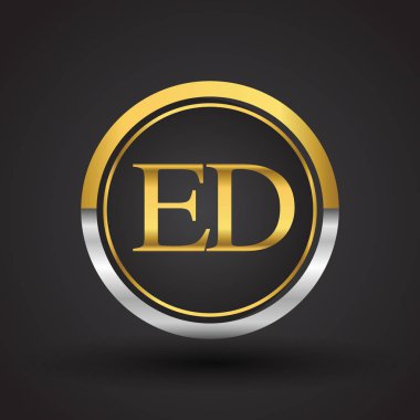 Gümüş ve altın vektör çizim ed mektuplar