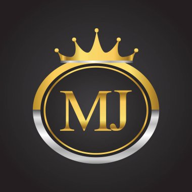 Altın harfler mj vektör çizim