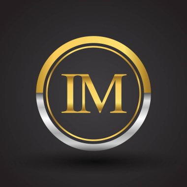 Gümüş ve altın harfler im vektör çizim