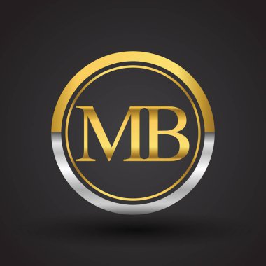 Gümüş ve altın harfler mb vektör çizim