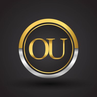 Gümüş ve altın harf ou vektör çizim