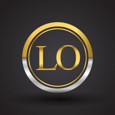 Gümüş ve altın harfler illüstrasyon vektör lo
