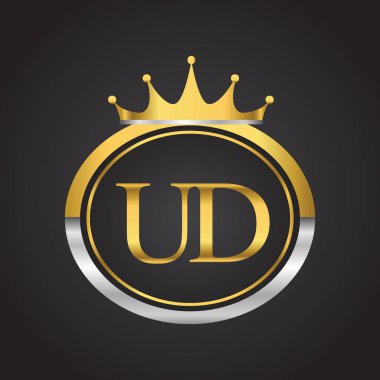 Gümüş ve altın harfler ud vektör çizim